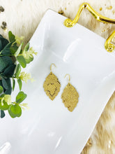 Load image into Gallery viewer, Mystic Gold on Tan Leather Earrings - E19-1542