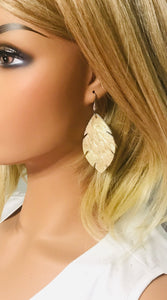 Hair On Metallic Gold Leather Earrings - E19-1552