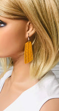 Load image into Gallery viewer, Mustard Braided Fishtail Leather Earrings - E19-1559