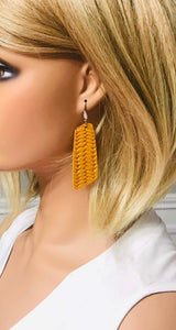 Mustard Braided Fishtail Leather Earrings - E19-1559