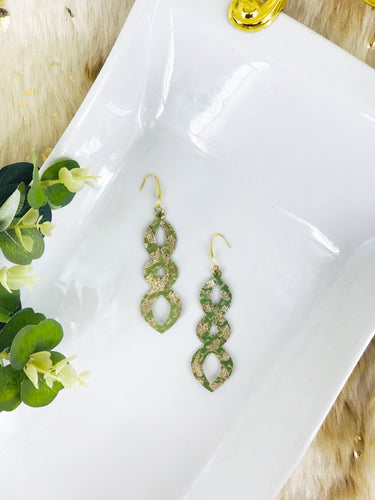 Pale Green Leopard Print Leather Earrings - E19-1569