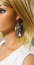 Load image into Gallery viewer, White and Brown Snake Leather Earrings - E19-1579
