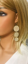 Load image into Gallery viewer, Golden Metallic Glitter Leather Earrings - E19-1588