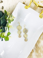 Load image into Gallery viewer, Golden Metallic Glitter Leather Earrings - E19-1588