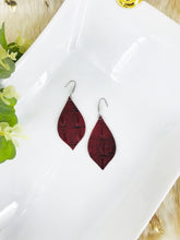 Load image into Gallery viewer, Dark Red Cranberry Genuine Leather Earrings - E19-1592