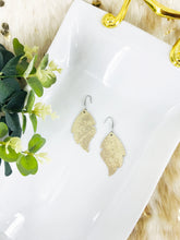 Load image into Gallery viewer, Golden Metallic Leather Earrings - E19-1598