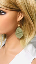 Load image into Gallery viewer, Olive Mini Triangle Italian Leather Earrings - E19-1622