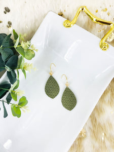 Olive Mini Triangle Italian Leather Earrings - E19-1622