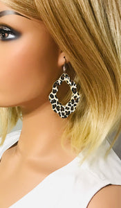 Cheetah Print Leather Earrings - E19-1629