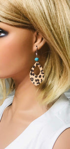 Caramel Cheetah Leather Earrings - E19-1641