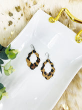 Load image into Gallery viewer, Burnt Umber Large Cheetah Print Leather Earrings - E19-1645