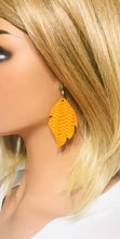 Load image into Gallery viewer, Mustard Braided Fishtail Leather Earrings - E19-1656