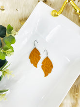 Load image into Gallery viewer, Mustard Braided Fishtail Leather Earrings - E19-1656