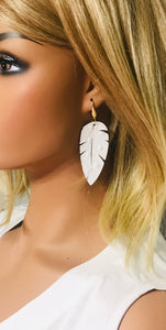Bright White Genuine Leather Earrings - E19-1679