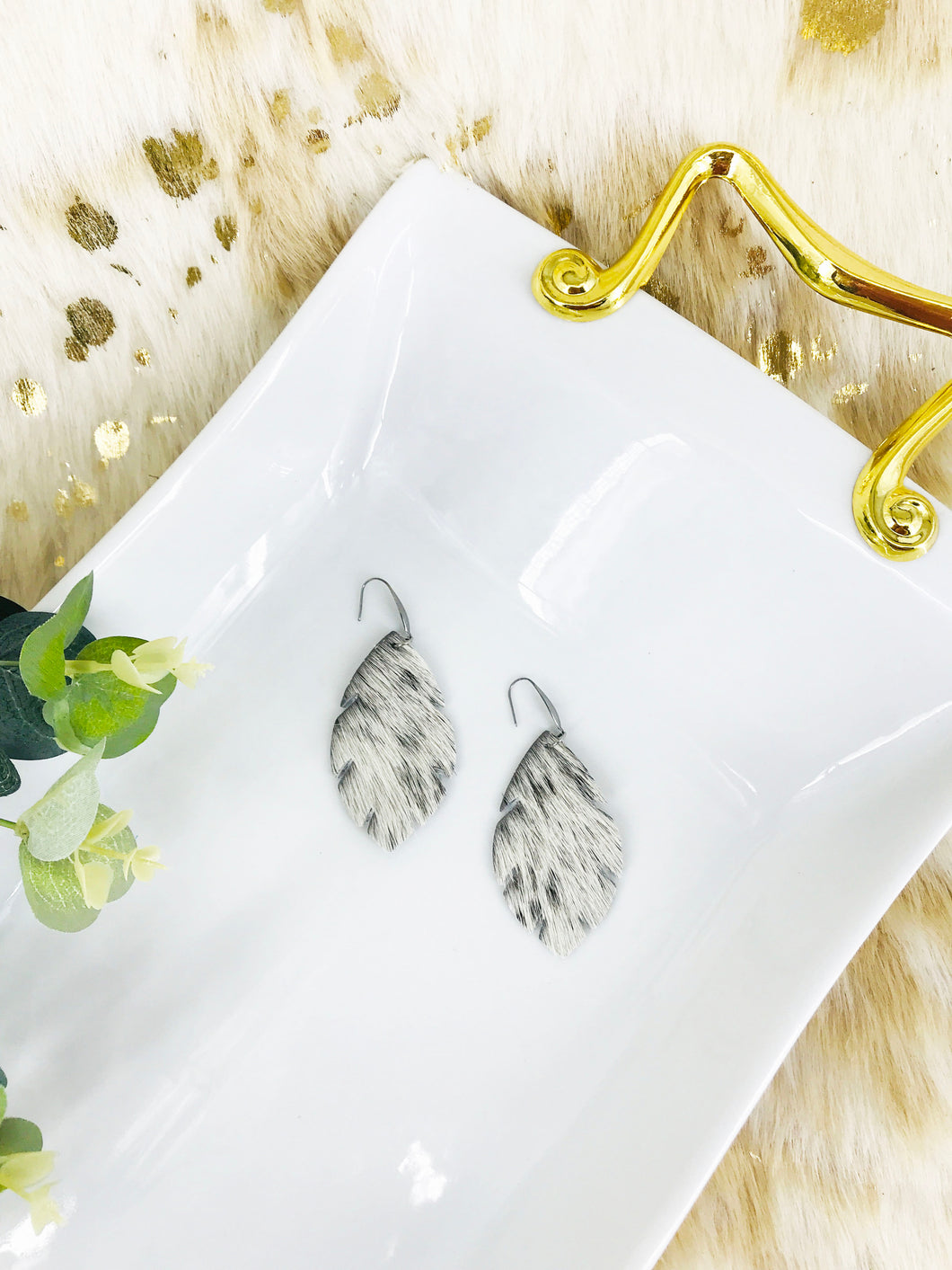 Hair On Leather Earrings - E19-1723