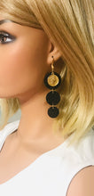 Load image into Gallery viewer, Matte Black Amazon Cobra Leather Earrings - E19-1737