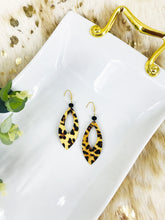 Load image into Gallery viewer, Gold Metallic Banana Leopard Leather Earrings - E19-1741