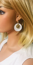 Load image into Gallery viewer, White Amazon Cobra Leather Earrings - E19-1753