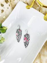 Load image into Gallery viewer, Roses over Black Spotted Leopard Leather Earrings - E19-1754