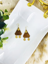 Load image into Gallery viewer, Rustic Pecan Genuine Leather Earrings - E19-1755