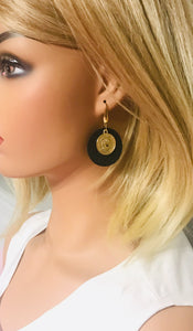 Black Amazon Cobra Leather Earrings - E19-1762