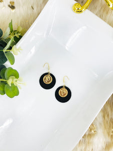 Black Amazon Cobra Leather Earrings - E19-1762
