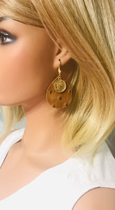 Rustic Pecan Leather Earrings - E19-1770