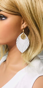 White Genuine Leather Earrings - E19-1771