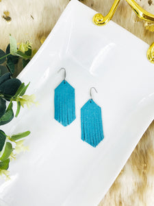 Minty Turquoise Leather Earrings - E19-1776