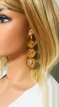 Load image into Gallery viewer, Rustic Pecan Genuine Leather Earrings - E19-1777