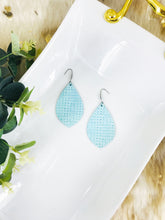 Load image into Gallery viewer, Light Robin Egg Mint Basket Weave Leather Earrings - E19-1778