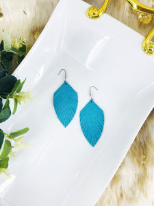 Minty Turquoise Leather Earrings - E19-1781