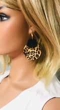 Load image into Gallery viewer, Black Leather and Leopard Leather Earrings - E19-1783