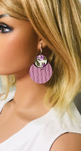 Load image into Gallery viewer, Purple Braided Italian Leather and Faux Leather Earrings - E19-1792