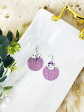 Load image into Gallery viewer, Purple Braided Italian Leather and Faux Leather Earrings - E19-1792