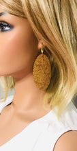 Load image into Gallery viewer, Vintage Crackle Gold Halo Leather Earrings - E19-1797