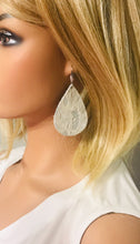 Load image into Gallery viewer, Metallic Silver Hair On Leather Earrings - E19-1819