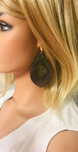 Layered Genuine Leather Earrings - E19-1823