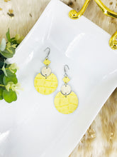Load image into Gallery viewer, Ivory and Yellow Genuine Leather Earrings - E19-1835