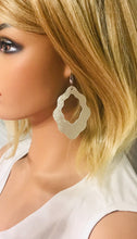 Load image into Gallery viewer, Italian Platinum Embossed Leather Earrings - E19-1837