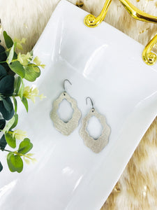 Italian Platinum Embossed Leather Earrings - E19-1837