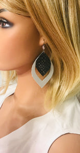 Layered Genuine Leather Earrings - E19-1838