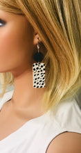 Load image into Gallery viewer, Black and White Cheetah Leather Earrings - E19-1839