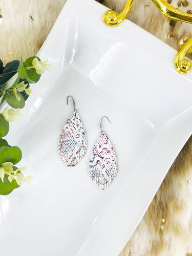 Multi-Color Snake Skin Leather Earrings - E19-1840