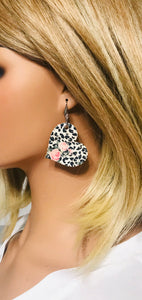 Roses and Leopard Cork Leather Earrings - E19-1847