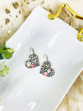 Load image into Gallery viewer, Roses and Leopard Cork Leather Earrings - E19-1847