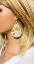 Load image into Gallery viewer, Metallic Gold Hair On Leather Earrings - E19-1849