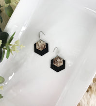 Load image into Gallery viewer, Charcoal Genuine Leather Earrings - E19-184