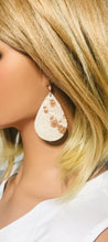 Load image into Gallery viewer, Metallic Rose Gold Hair On Leather Earrings - E19-1850