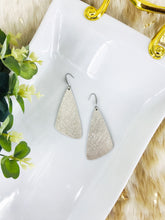 Load image into Gallery viewer, Platinum Embossed Weave Leather Earrings - E19-1859